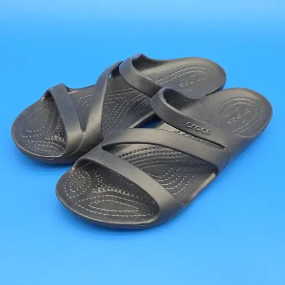 Crocs Sandals Women's Kadee II Strappy Slip-on Black Size 9 Comfort Shoe New - Picture 2 of 10